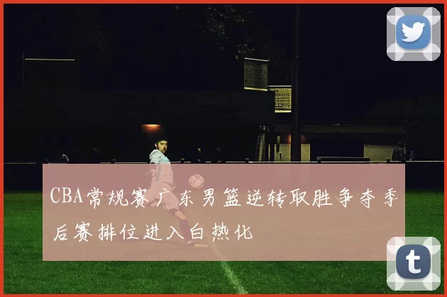 CBA常规赛广东男篮逆转取胜争夺季后赛排位进入白热化